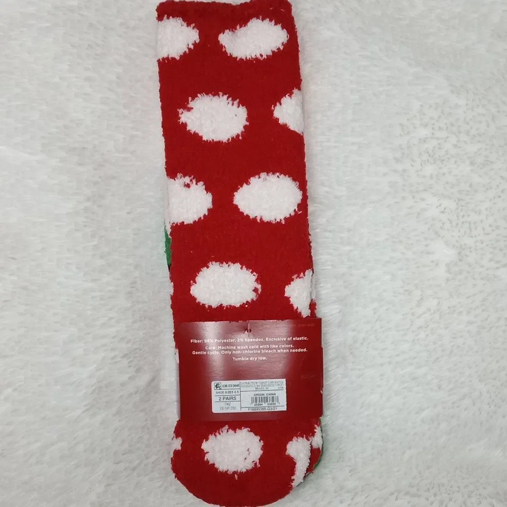 Wondershop Kid's Super Soft Holiday Crew Print Socks (M/L - Sizes 2-5) 2 Pair